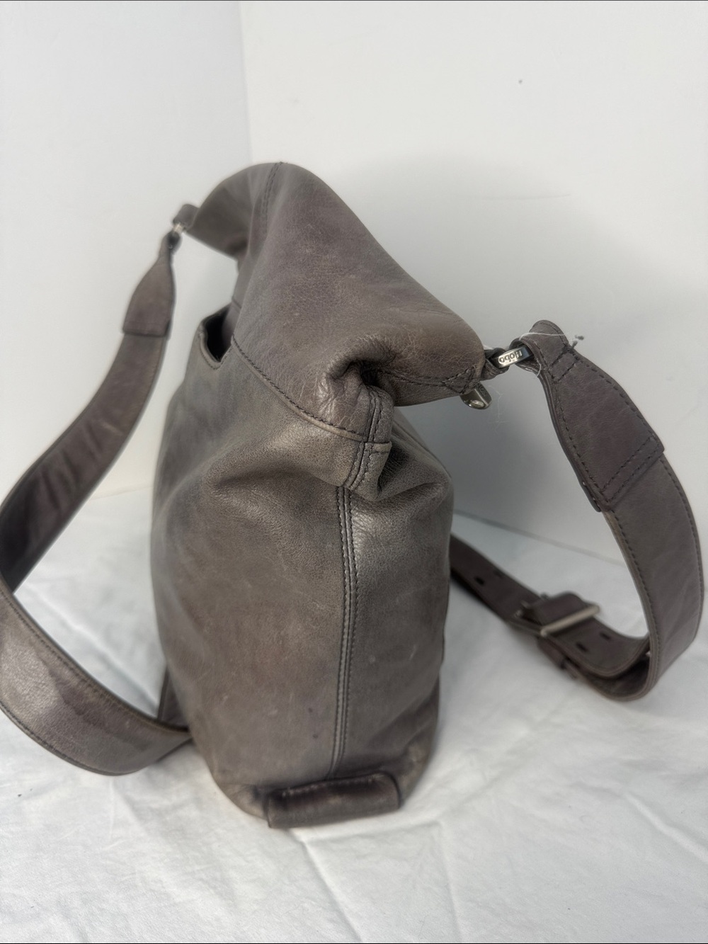 Leather Crossbody Bag with Leopard Print Wallet - Gray and VIDA WALLET - Picture 5 of 15